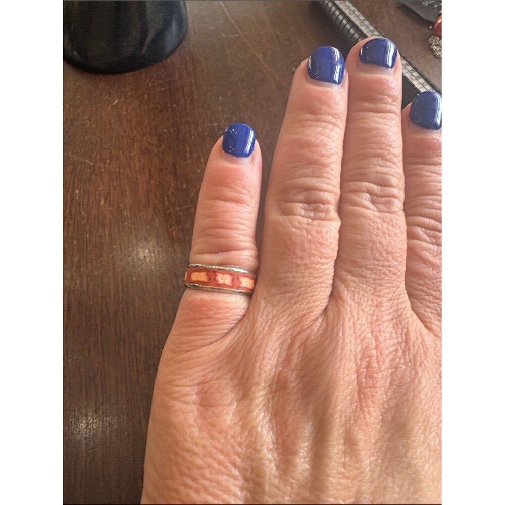 Rust Enamel Band Ring - Picture 3 of 3